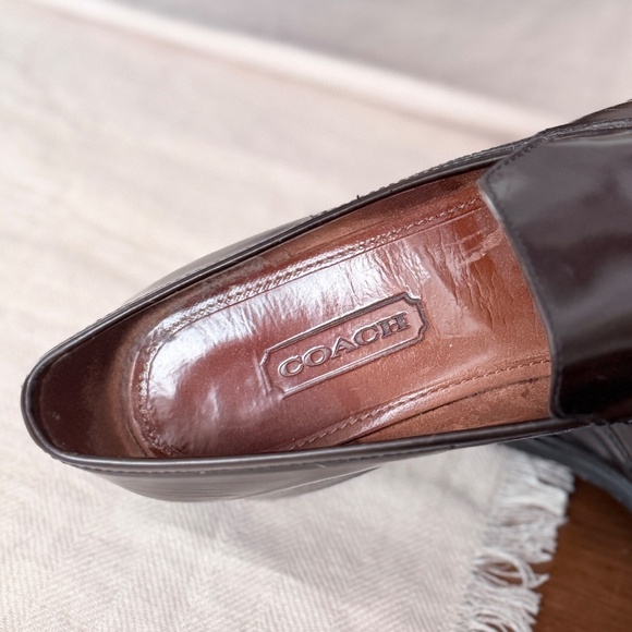 COACH | Vintage 1990s Leather Loafers with Block Heel Size 8M - Picture 8 of 11